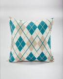 teal & tan Cushion