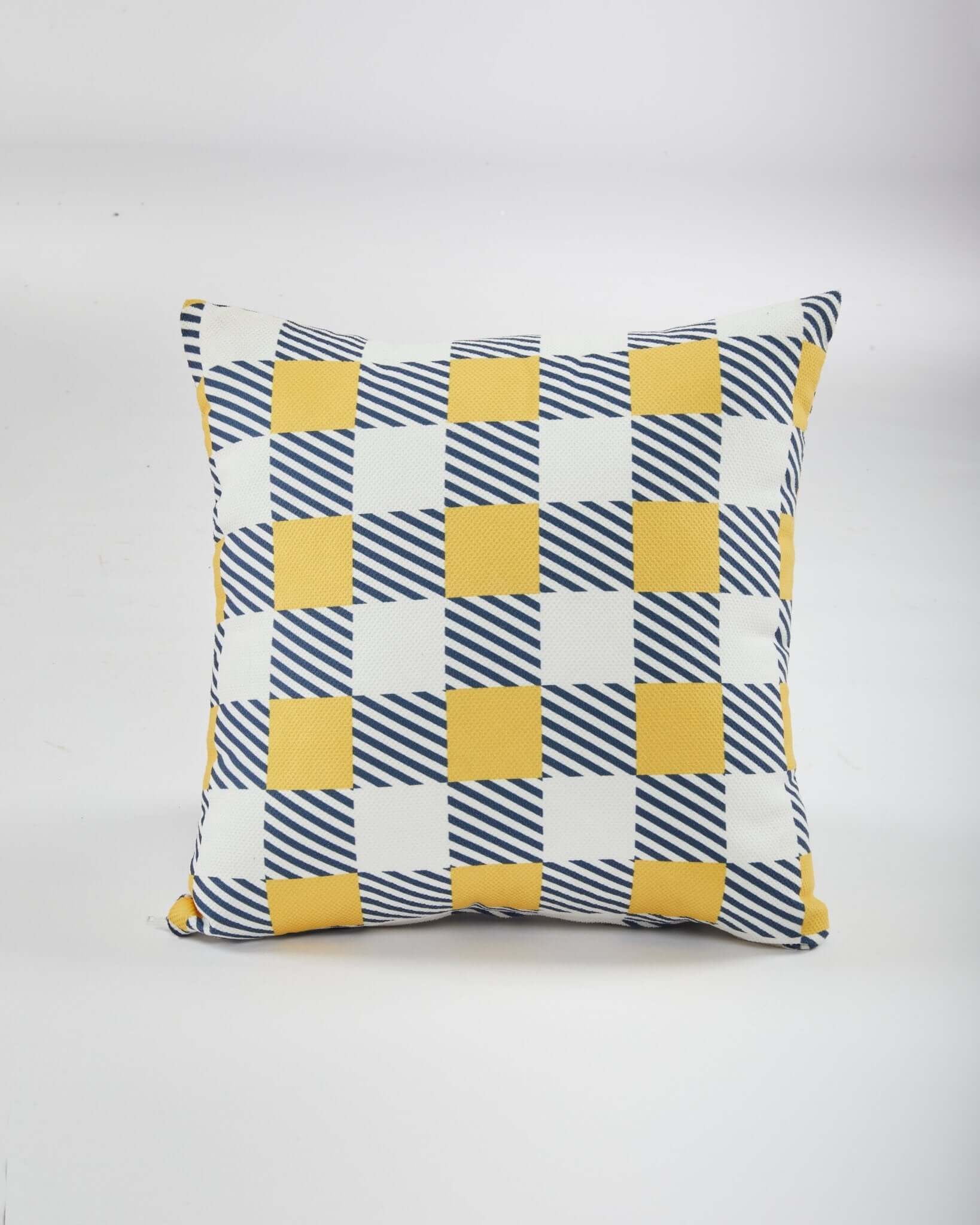Yellow Checkered Cushion - Bed Janssen